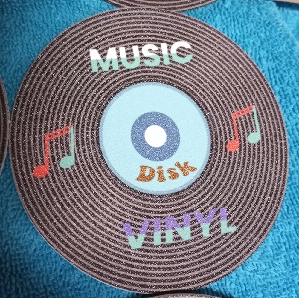 Colorful Music Vinyl Coaster Set Of 6